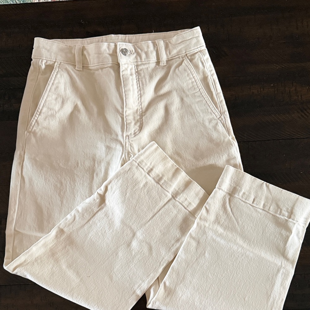Everlane Cream Straight-Leg Ankle Jean - Size 4R
